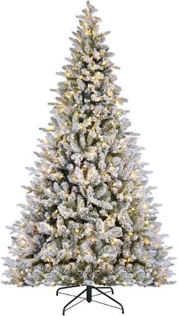 Alexa Enabled flocked prelit tree Artificial Christmas Tree