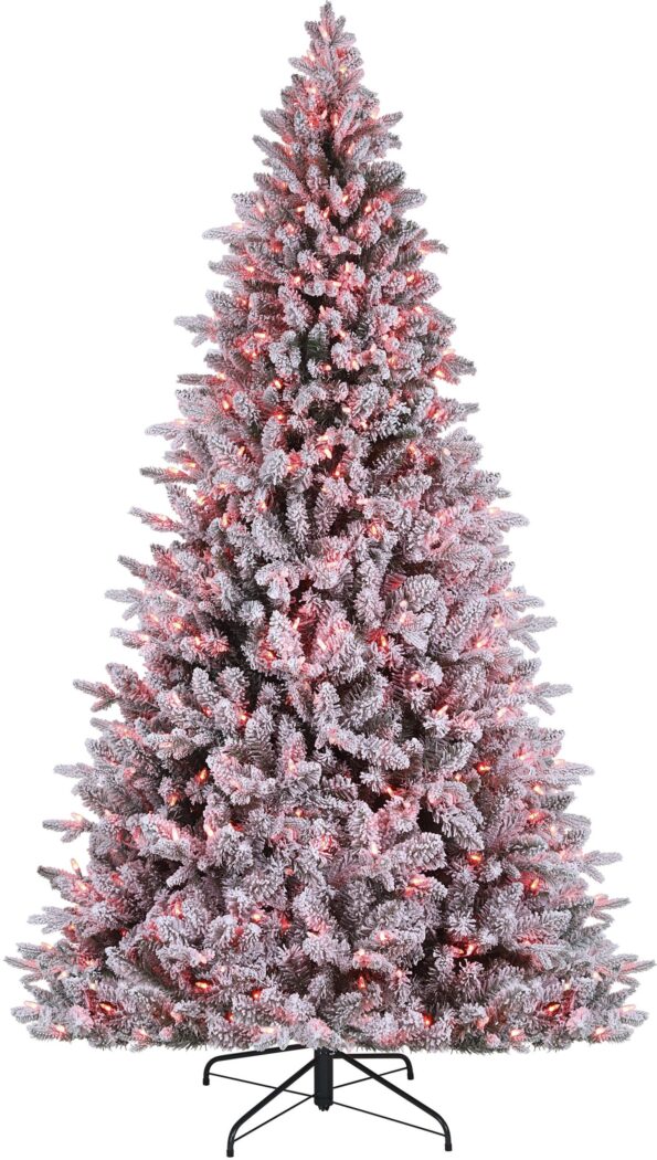Alexa Enabled flocked prelit tree Artificial Christmas Tree