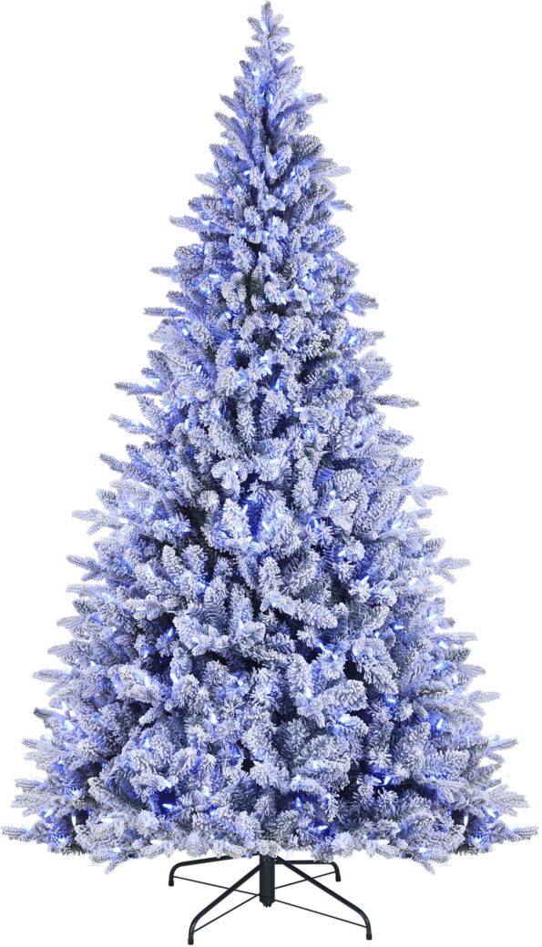 Alexa Enabled flocked prelit tree Artificial Christmas Tree