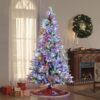 Alexa Enabled flocked prelit tree Artificial Christmas Tree