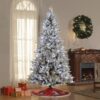 Alexa Enabled flocked prelit tree Artificial Christmas Tree
