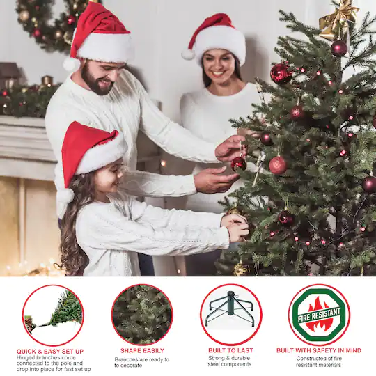 D393504S_4 7.5ft. Pre-Lit Royal Majestic Fraser Fir Artificial Christmas Tree, Clear Lights