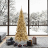 7.5ft. Pre-Lit Champagne Tinsel Fir Slim Artificial Christmas Tree, Clear Dura-Lit™ Lights